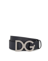 Hammered leather belt DG buckle - | Dolce & Gabbana