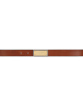 Calfskin belt with branded buckle with two plated finishes - | Dolce & Gabbana