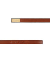 Calfskin belt with branded buckle with two plated finishes - | Dolce & Gabbana