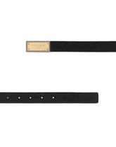 Tumbled calfskin belt with branded buckle with two plated finishes - | Dolce & Gabbana