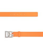Calfskin belt with DG logo - | Dolce & Gabbana