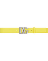Calfskin belt with DG logo - | Dolce & Gabbana