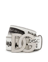 Graffiti-print calfskin belt - | Dolce & Gabbana