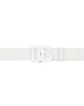 Matte nappa leather belt with crossover DG logo buckle - | Dolce & Gabbana