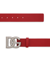 Lux leather belt with crossover DG logo buckle - | Dolce & Gabbana
