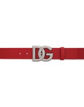 Lux leather belt with crossover DG logo buckle - | Dolce & Gabbana