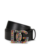 Belt with bejeweled buckle - | Dolce & Gabbana