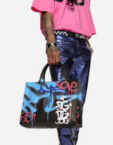 Calfskin belt with two-tone studs - | Dolce & Gabbana