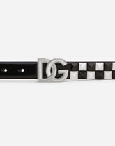 Calfskin belt with two-tone studs - | Dolce & Gabbana