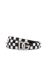 Calfskin belt with two-tone studs - | Dolce & Gabbana