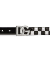Calfskin belt with two-tone studs - | Dolce & Gabbana
