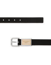 Calfskin belt with branded tag - | Dolce & Gabbana