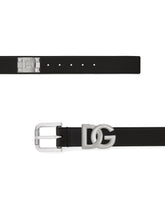 Calfskin belt with DG logo - | Dolce & Gabbana