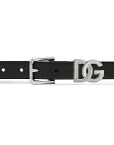 Calfskin belt with DG logo - | Dolce & Gabbana