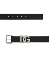 Calfskin belt with DG logo - | Dolce & Gabbana