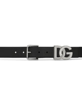 Calfskin belt with DG logo - | Dolce & Gabbana