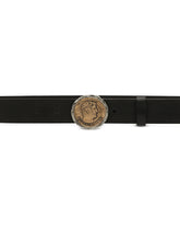 Leather belt with brand coin - | Dolce & Gabbana