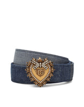 Devotion belt in patchwork denim - | Dolce & Gabbana