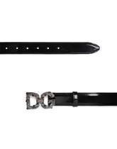 Polished calfskin belt with DG Amore logo - | Dolce & Gabbana