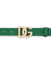 Polished calfskin belt with DG logo - | Dolce & Gabbana