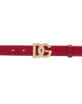 Polished calfskin belt with DG logo - | Dolce & Gabbana