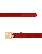 Polished calfskin belt with DG logo - | Dolce & Gabbana