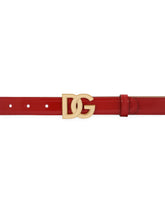 Polished calfskin belt with DG logo - | Dolce & Gabbana