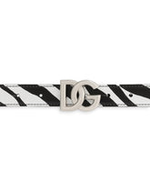 Printed calfskin belt with DG logo - | Dolce & Gabbana