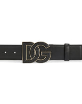 Calfskin belt with DG logo - | Dolce & Gabbana