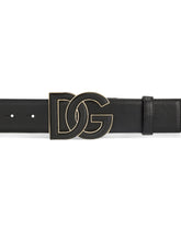 Calfskin belt with DG logo - | Dolce & Gabbana