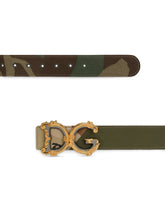 Camouflage patchwork belt with baroque DG logo - | Dolce & Gabbana