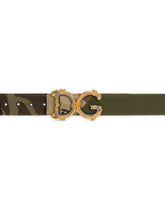 Camouflage patchwork belt with baroque DG logo - | Dolce & Gabbana