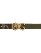 Camouflage patchwork belt with baroque DG logo - | Dolce & Gabbana