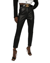 Polished calfskin belt with DG logo - | Dolce & Gabbana