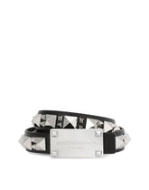 Calfskin belt with studs - | Dolce & Gabbana