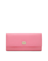 Dauphine calfskin wallet with branded tag - | Dolce & Gabbana