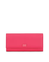 Calfskin continental wallet with branded plate - | Dolce & Gabbana