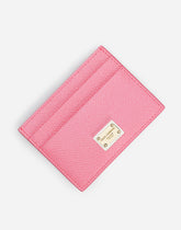 Dauphine calfskin card holder with branded tag - | Dolce & Gabbana