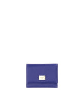 Small Dauphine calfskin continental wallet with plate detail - | Dolce & Gabbana