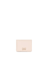 SMALL DAUPHINE CALFSKIN CONTINENTAL WALLET WITH RHINESTONE-DETAILED DG LOGO - | Dolce & Gabbana
