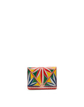 Small continental wallet in carretto-print dauphine calfskin - | Dolce & Gabbana
