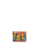 Small continental wallet in carretto-print dauphine calfskin - | Dolce & Gabbana