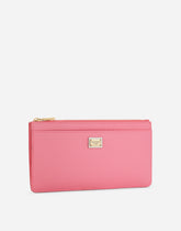 Large dauphine calfskin card holder with plate - | Dolce & Gabbana