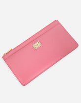 Large dauphine calfskin card holder with plate - | Dolce & Gabbana