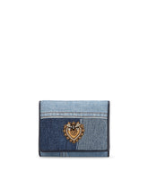 Small continental Devotion wallet in patchwork denim - | Dolce & Gabbana