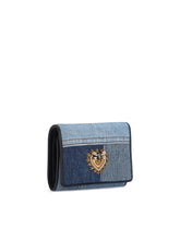 Small continental Devotion wallet in patchwork denim - | Dolce & Gabbana