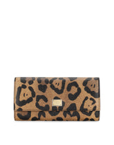 Continental wallet in Leo crepe with logo plaque - | Dolce & Gabbana