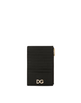 LARGE VERTICAL DAUPHINE CALFSKIN CREDIT CARD HOLDER - | Dolce & Gabbana