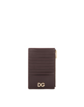 LARGE VERTICAL DAUPHINE CALFSKIN CREDIT CARD HOLDER - | Dolce & Gabbana