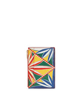 Large vertical card holder in Carretto-print Dauphine calfskin - | Dolce & Gabbana